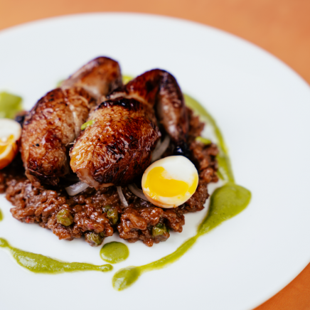 Cornish hen legs and an egg