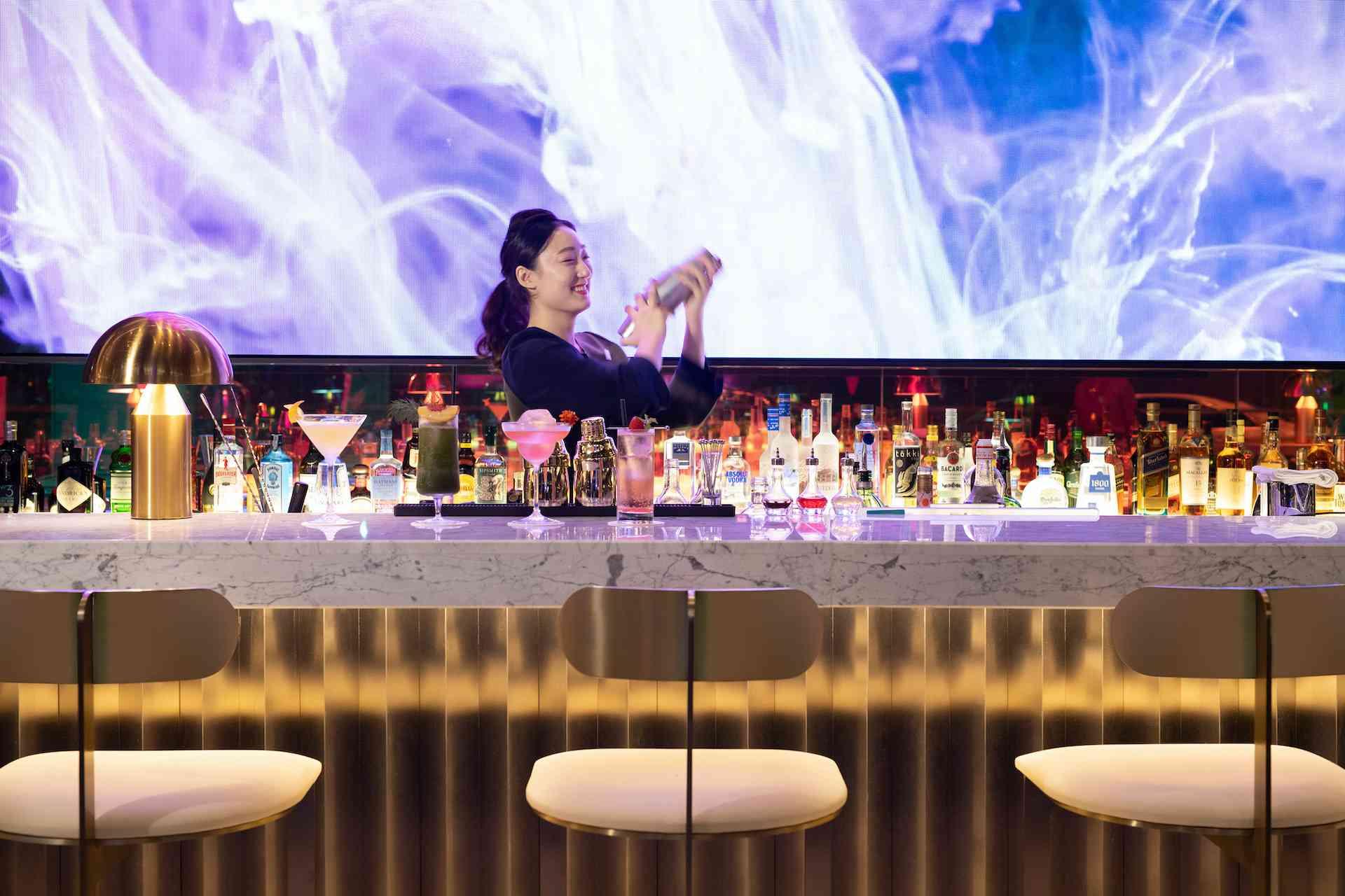 Bartender making a drink