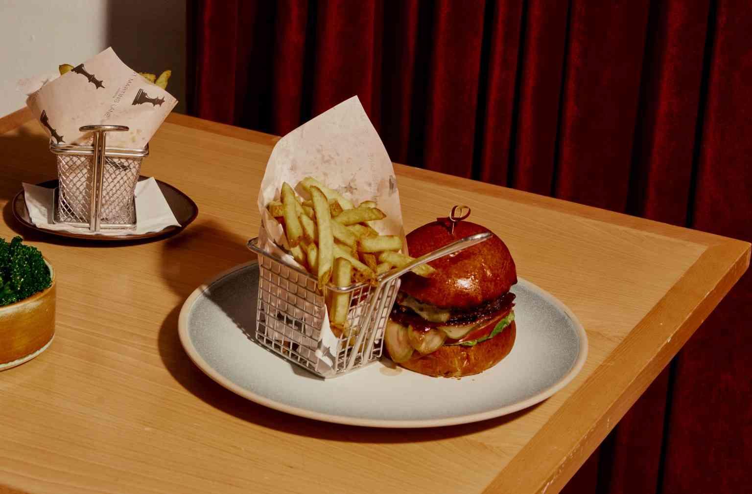 A burger and fries 