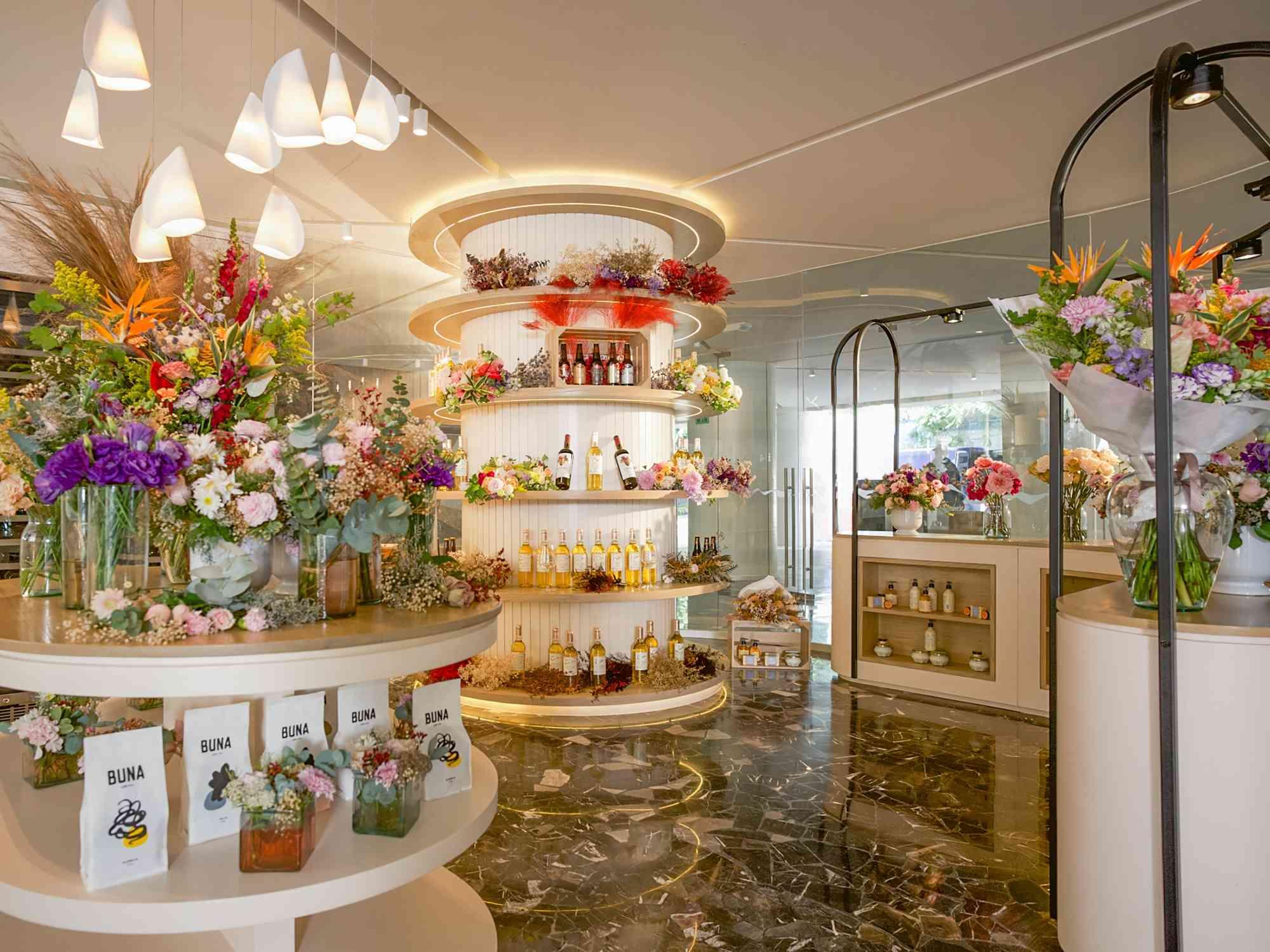 Interior of The Flower Shop filled with Flowers