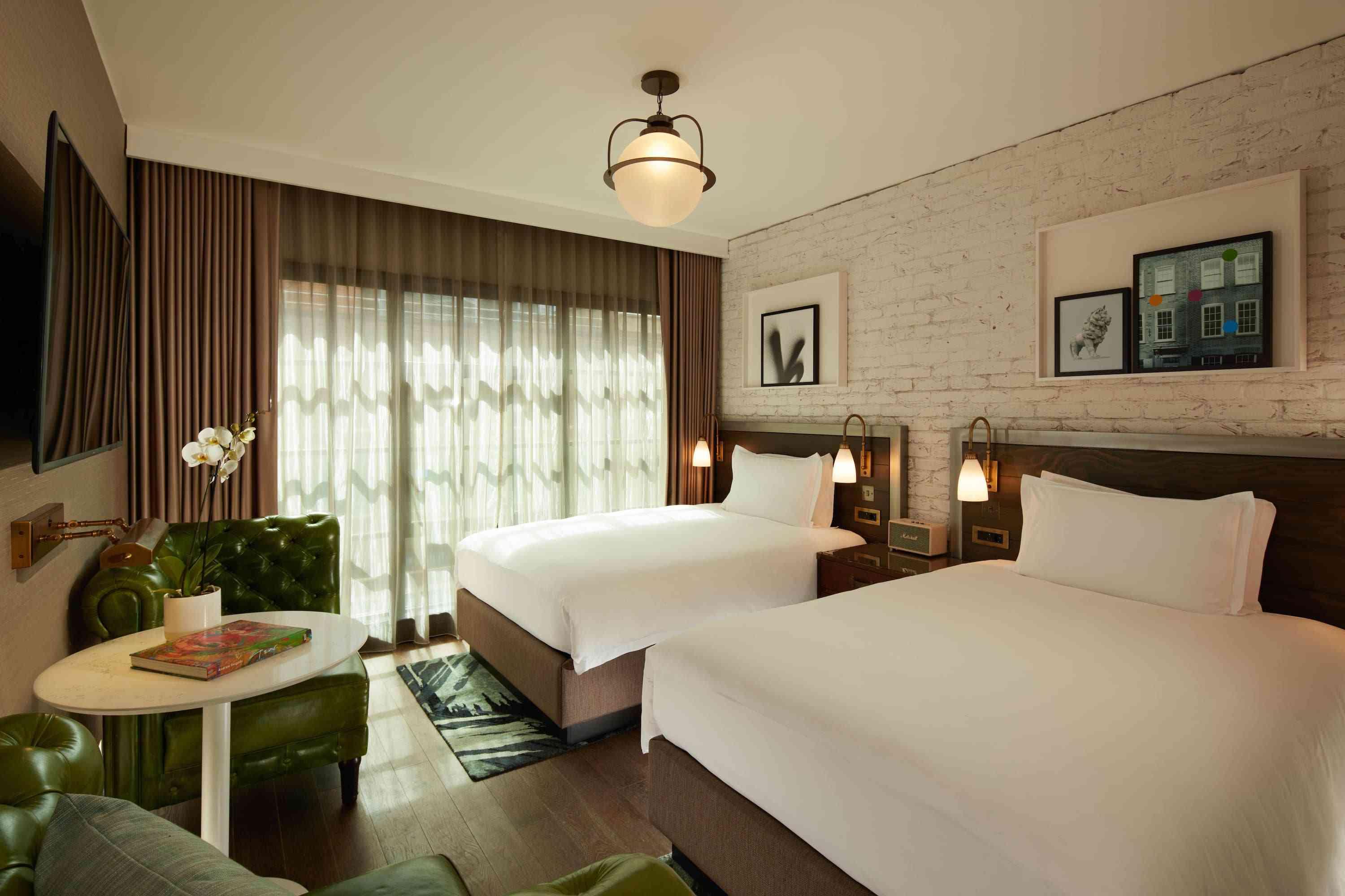 Two Twin Bed Hotel Room