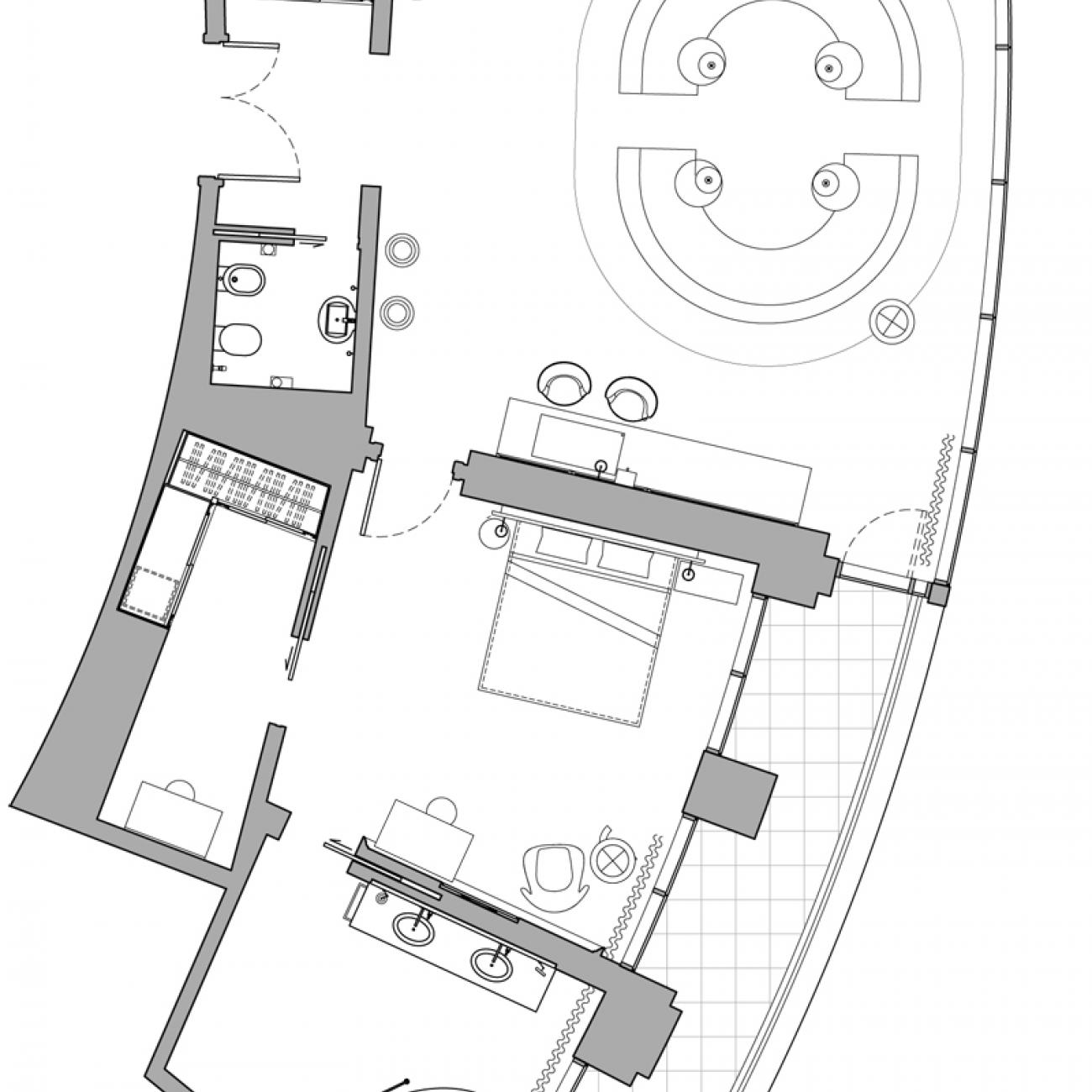 Deluxe Terrace Suite Floor Plan Mondrian Doha