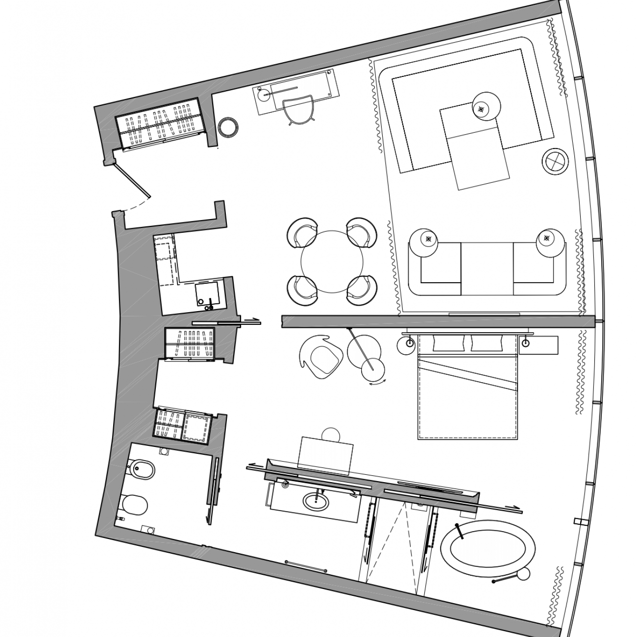Mondrian Doha Studio Suite Floor Plan