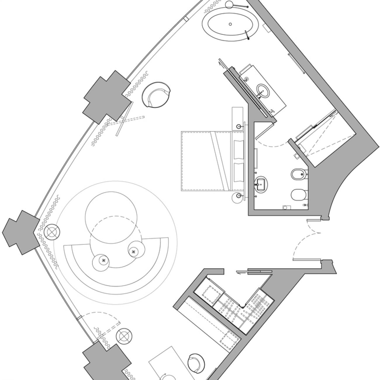 Mondrian Doha Studio Suite Floor Plan