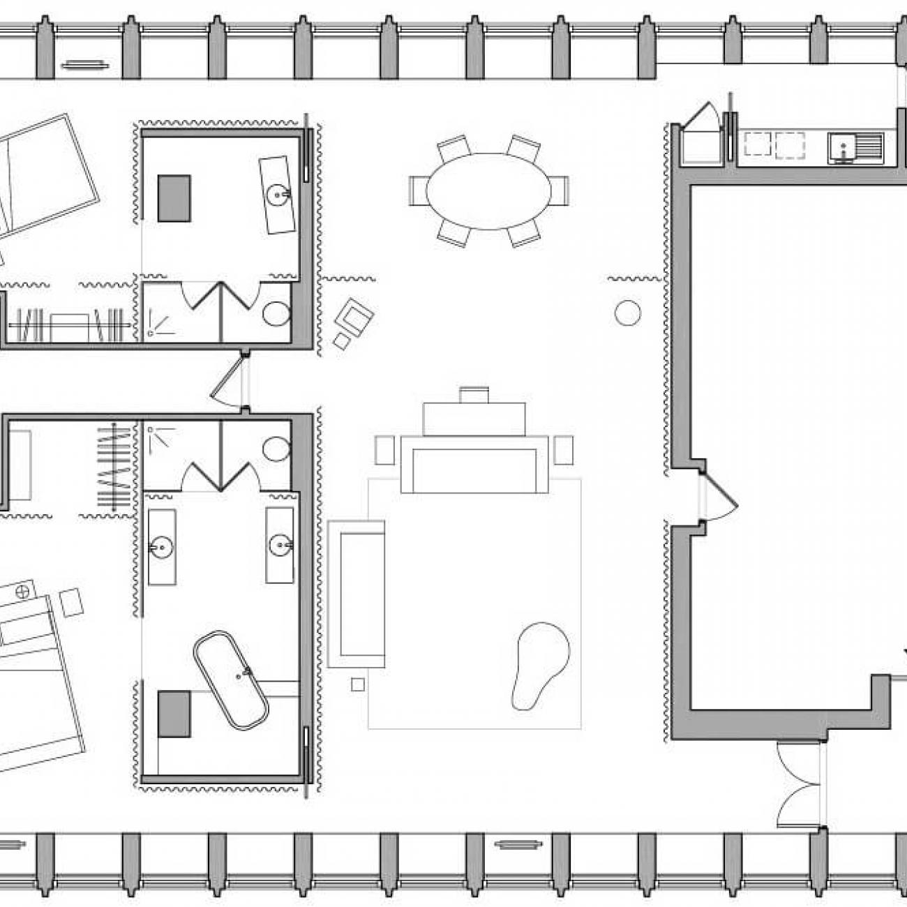 Sanderson penthouse hotel suite floor plan