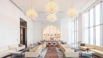 the lobby of sls dubai