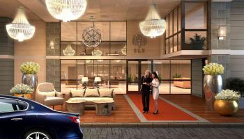 entrance to a hotel render