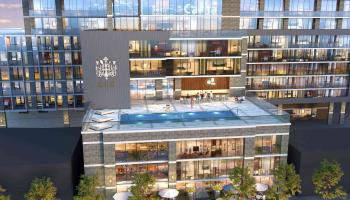 Exterior render of a hotel