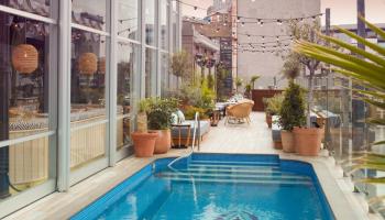 rooftop pool at Mondrian Shoreditch