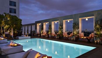 pool area at night time