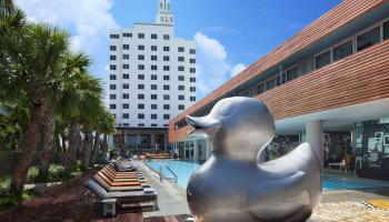SLS South Beach With Giant Silver duck 