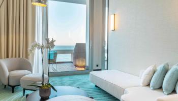 Lounge chair in a room in Mondrian Cannes