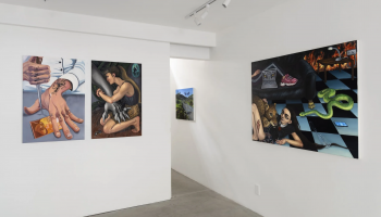 art gallery with paintings on the wall