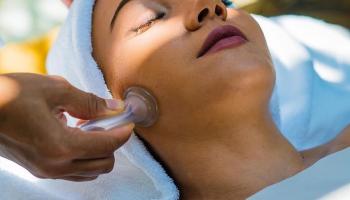 Woman getting a facial 