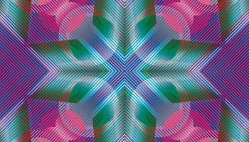 geometric painting, pink, purple, green, and blue colors